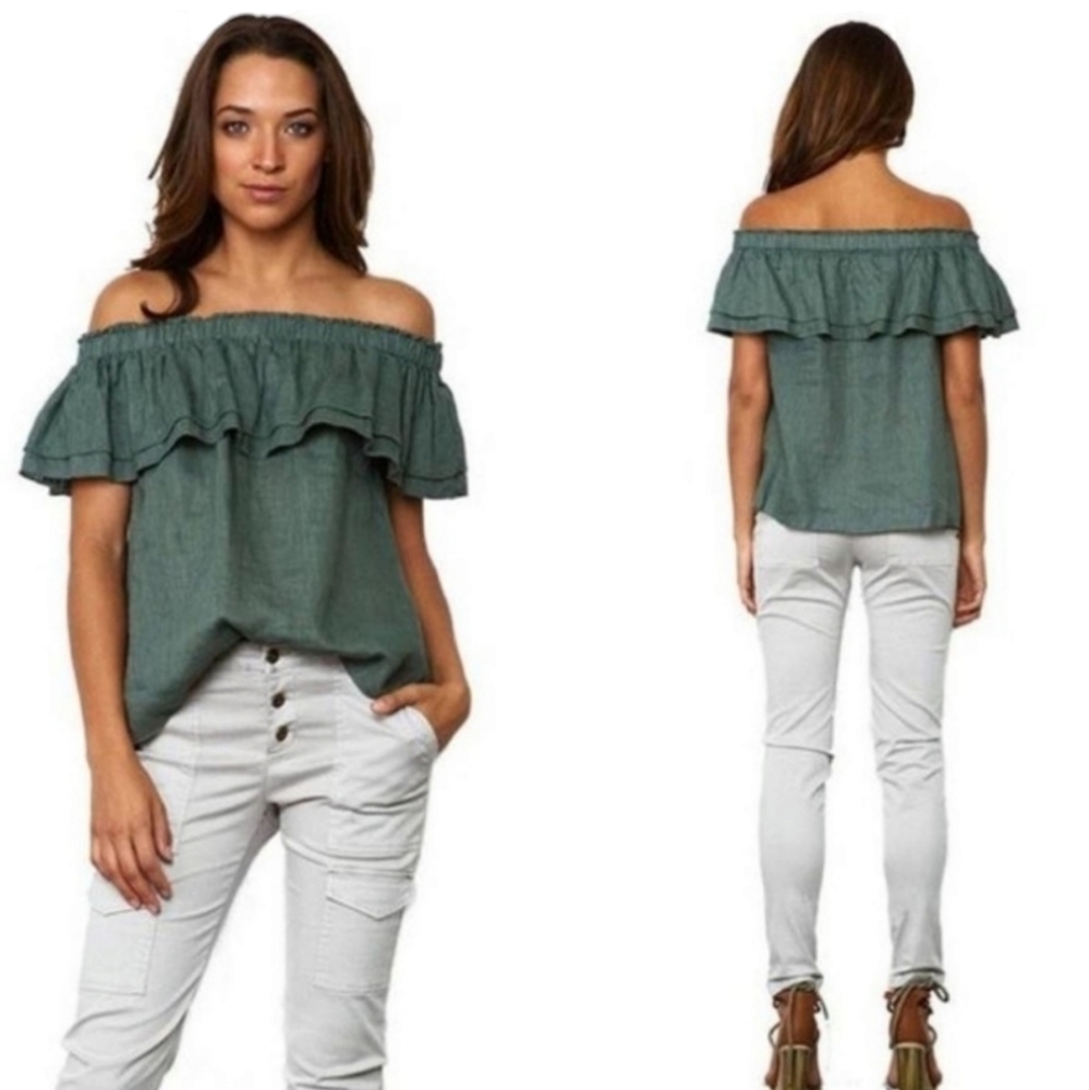 Young Fabulous and Broke Birdy Linen Blouse Medium